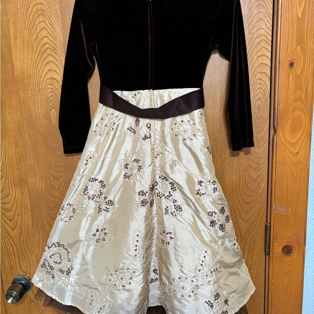 Rare Editions Velvet and Floral Kids Dress